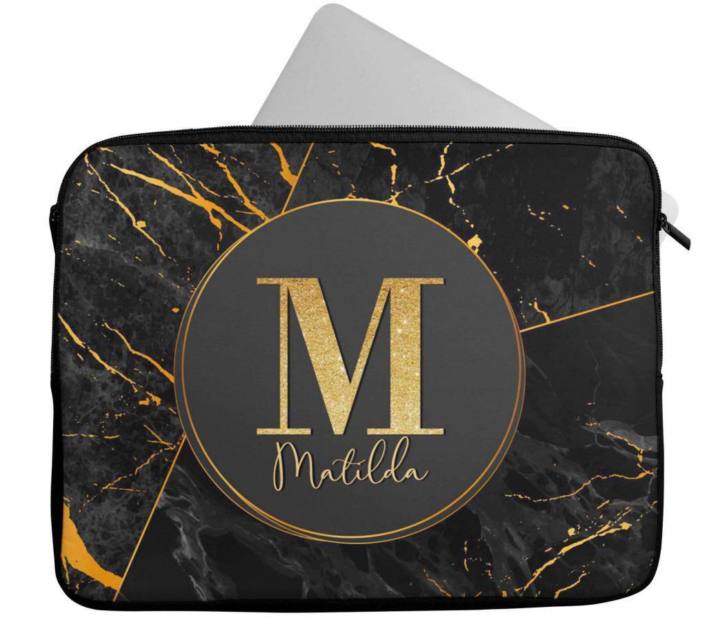 Personalised Any Name Marble Design Laptop Case Sleeve Tablet Bag 69