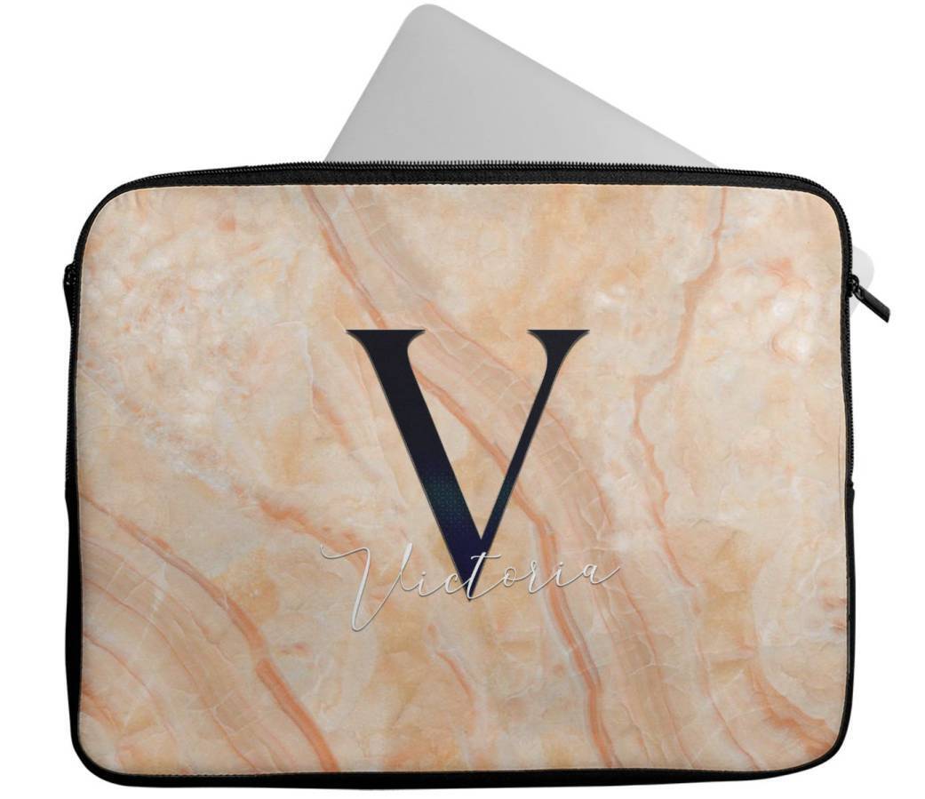 Personalised Any Name Marble Design Laptop Case Sleeve Tablet Bag 115