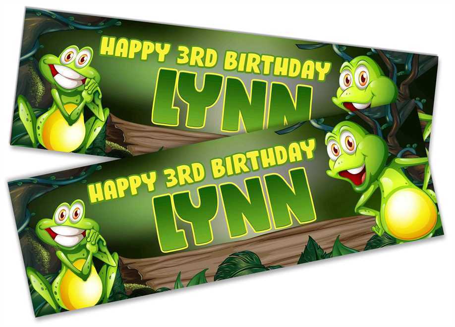 Personalised Birthday Banners Jungle Design Children Kids Party Decoration 51