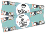 Personalised Birthday Banners Generic Design Children Kids Party Decoration 116