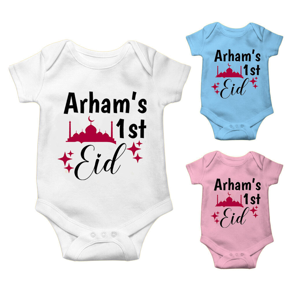 Personalised Eid Baby Vest Baby grow Little baby body suit 4