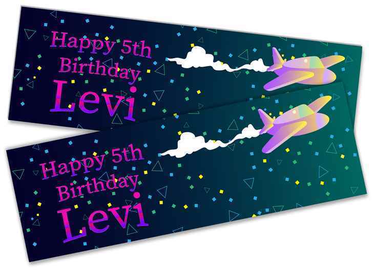 Personalised Birthday Banners Generic Design Children Kids Party Decoration 223