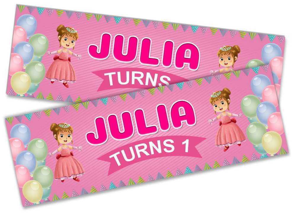 Personalised Birthday Banners Generic Design Children Kids Party Decoration 252