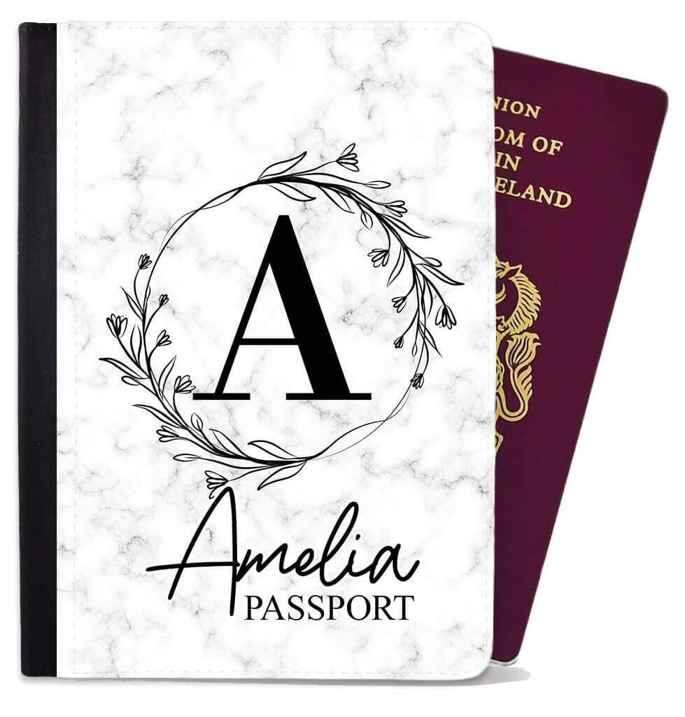 Personalised Floral Children Passport Cover Holder Any Name Holiday Accessory 23