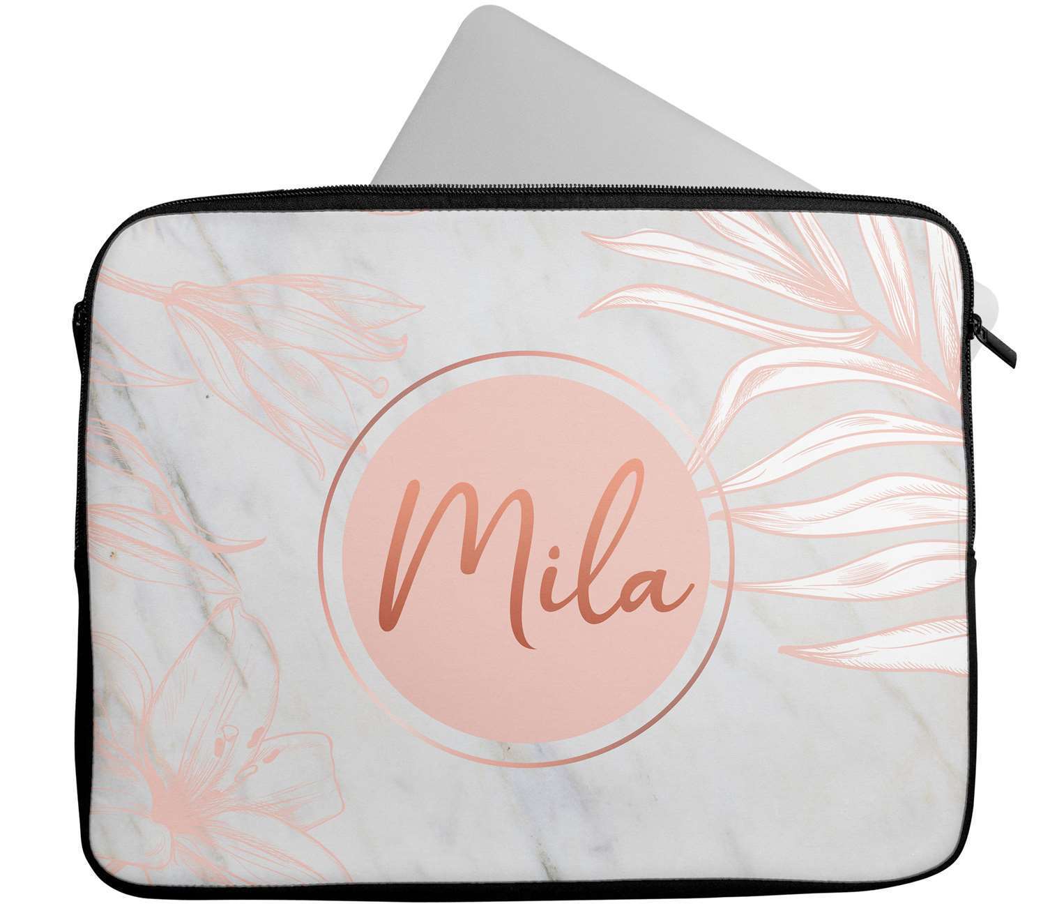 Personalised Any Name Marble Glitter Design Laptop Case Sleeve Tablet Bag 33