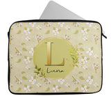 Personalised Any Name Floral Design Laptop Case Sleeve Tablet Bag 28