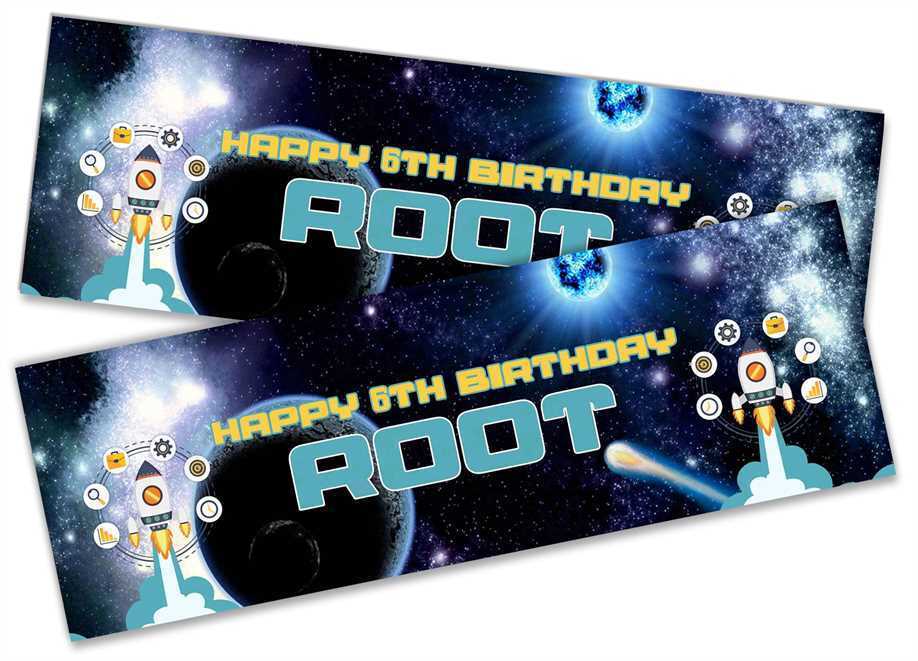 Personalised Birthday Banners Space Design Children Kids Party Decoration 53