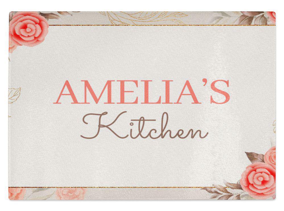 Personalised Any Name Kitchen Glass Chopping Board Item Gift 16