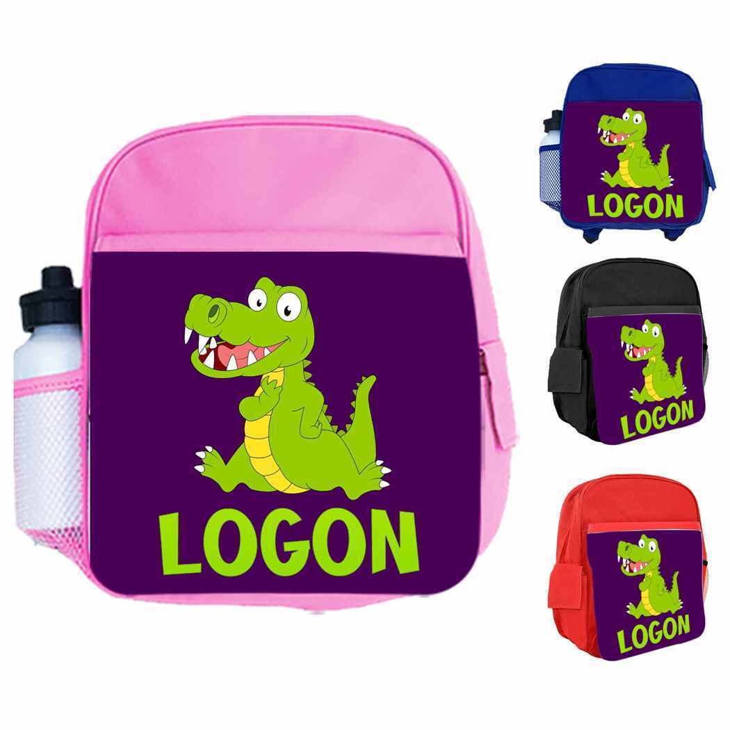 Personalised Kids Backpack Any Name Animal Design Boys Girls kid School Bag 20