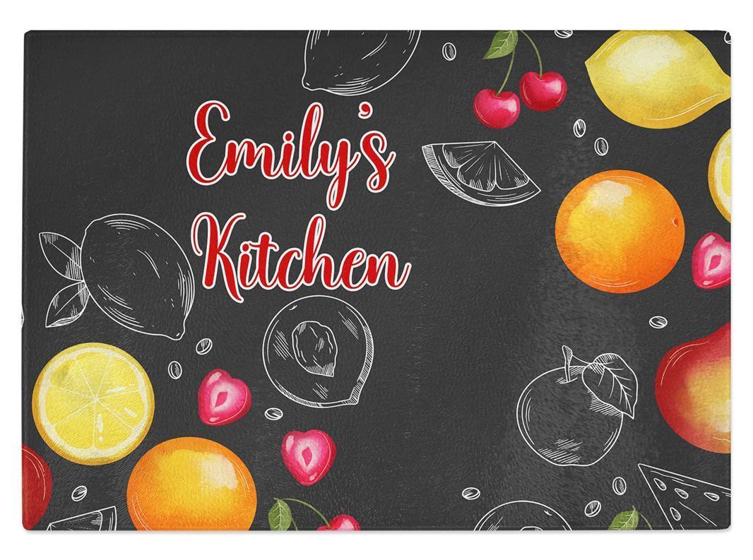 Personalised Any Name Kitchen Glass Chopping Board Item Gift 4