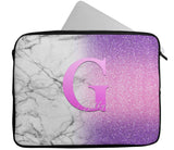 Personalised Any Name Marble Glitter Design Laptop Case Sleeve Tablet Bag 91