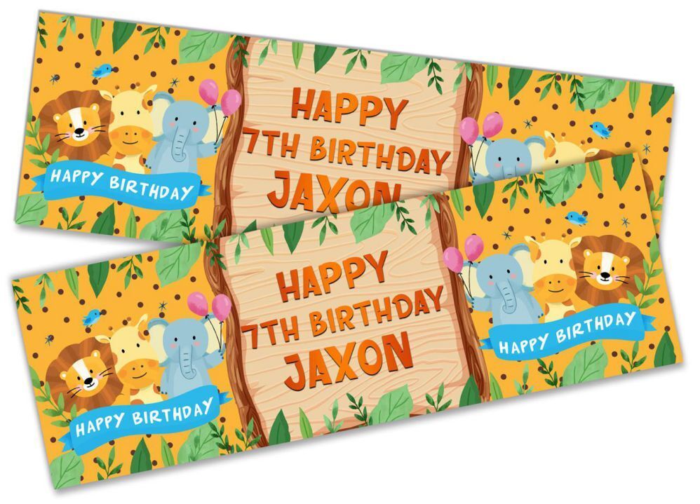 Personalised Birthday Banners Generic Design Children Kids Party Decoration 116