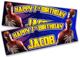 Personalised Birthday Banners Super Hero Design Children Kid Party Decoration 66