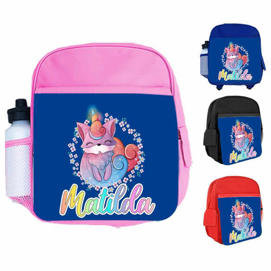 Personalised Kids Backpack Any Name Animal Design Boys Girls kid School Bag 22