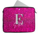 Personalised Any Name Glitter Design Laptop Case Sleeve Tablet Bag 68