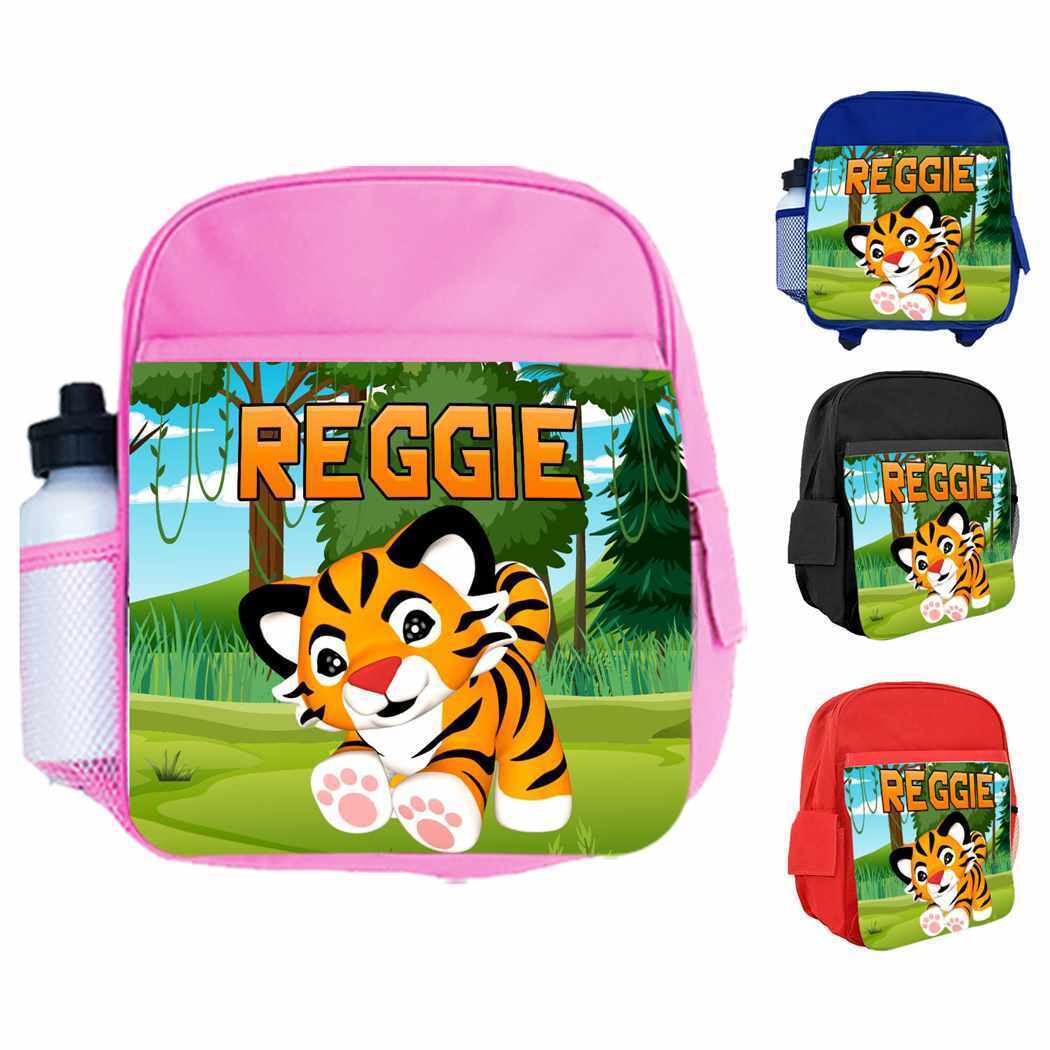 Personalised Kids Backpack Any Name Animal Design Boys Girls kid School Bag 35