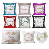 Personalised Cushion Floral Sequin Cushion Pillow Printed Birthday Gift 68