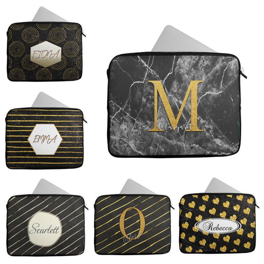 Personalised Any Name Marble Design Laptop Case Sleeve Tablet Bag 102