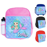 Personalised Kids Backpack Any Name Mermaid Design Boys Girls kid School Bag 25