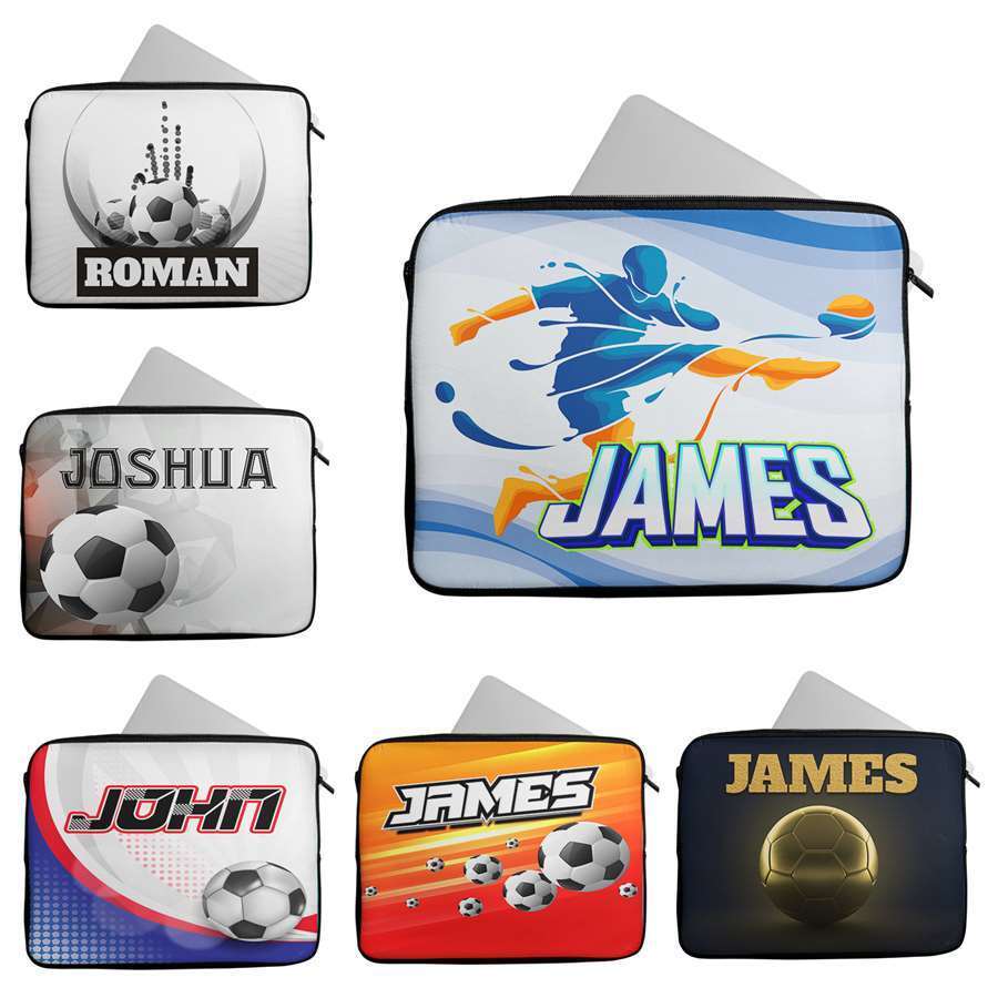 Personalised Any Name Football Design Laptop Case Sleeve Tablet Bag 21