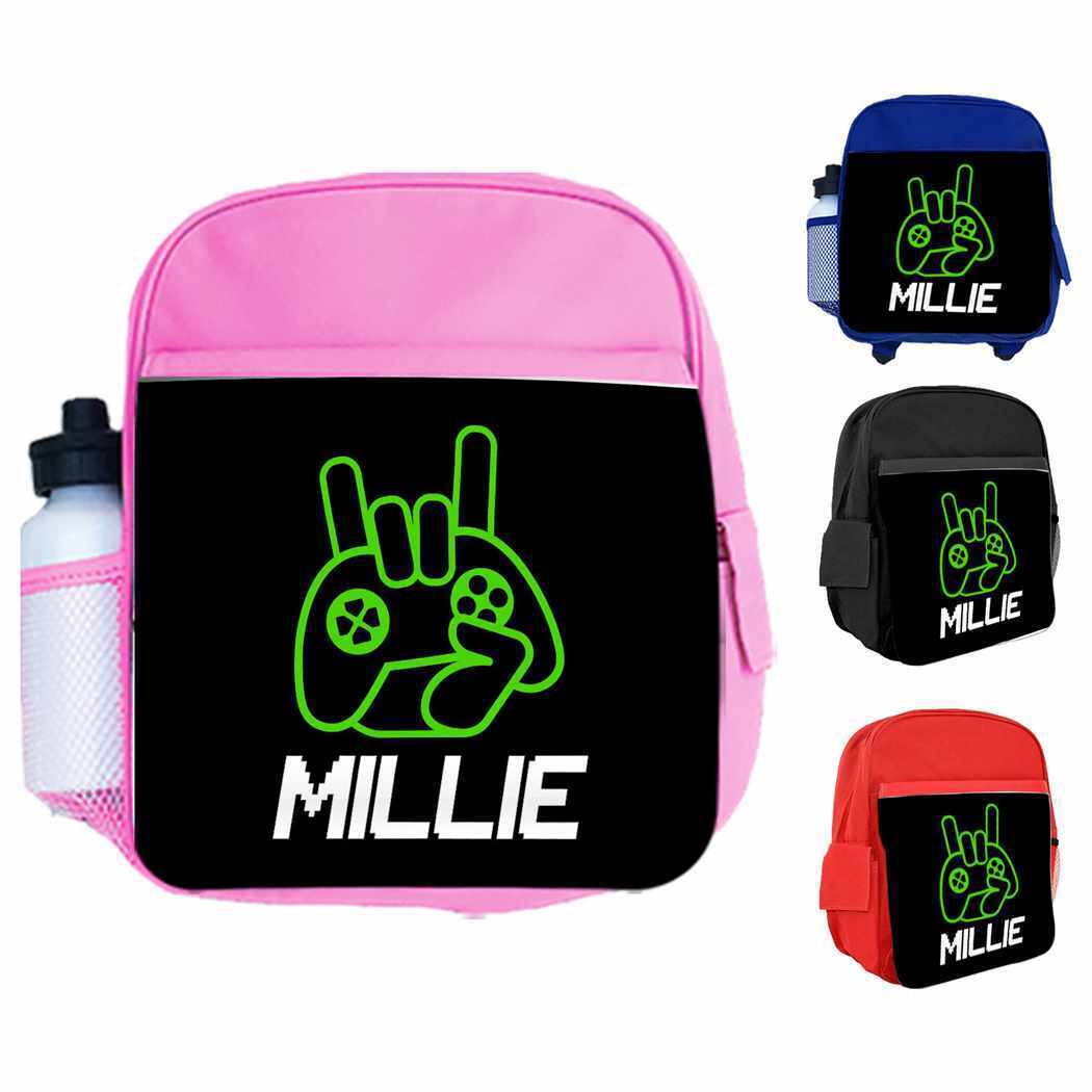 Personalised Kids Backpack Any Name Gaming Boys Girls Children School Bag 5