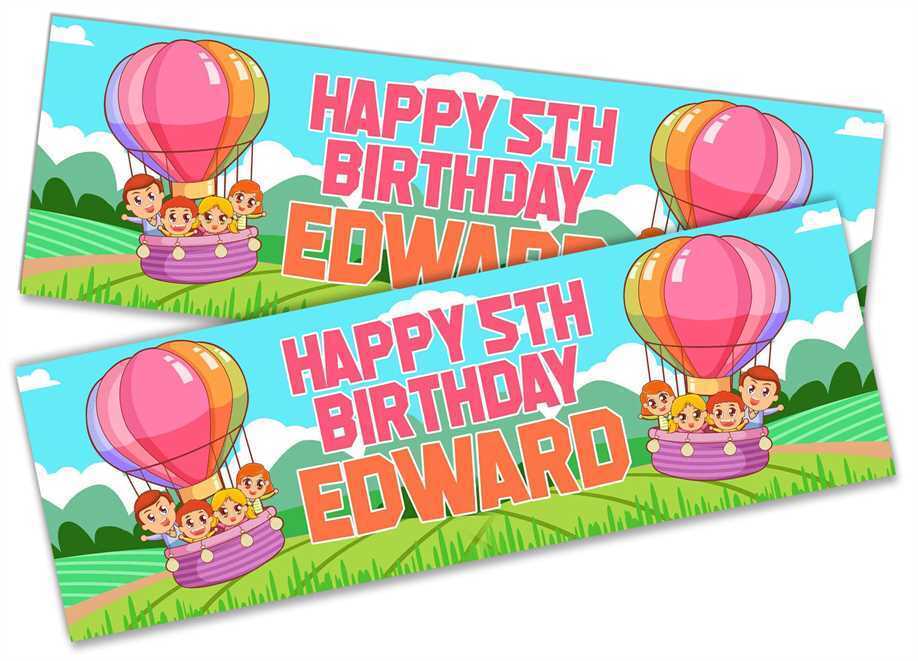 Personalised Birthday Banners Generic Design Children Kids Party Decoration 50