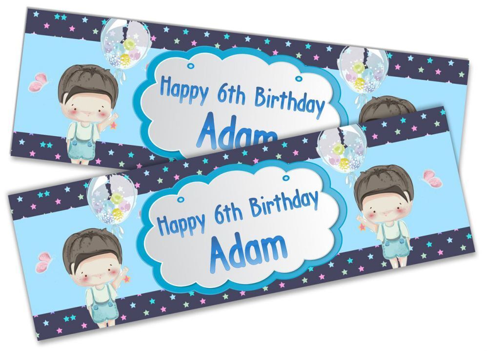 Personalised Birthday Banners Generic Design Children Kids Party Decoration 119