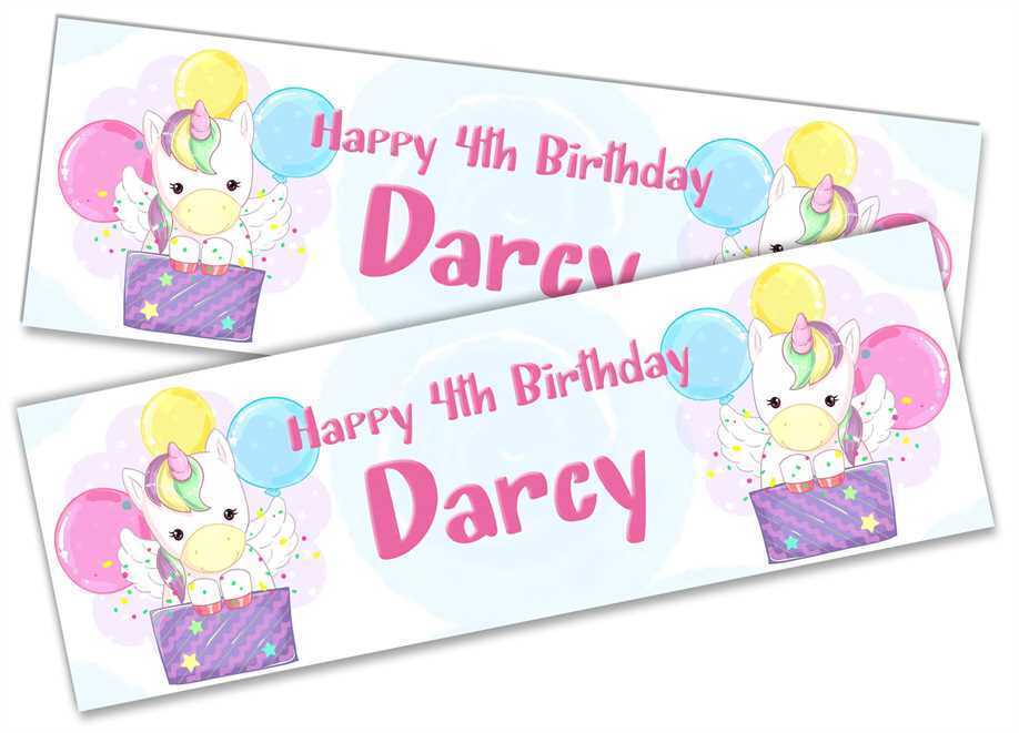 Personalised Birthday Banners Generic Design Children Kids Party Decoration 186