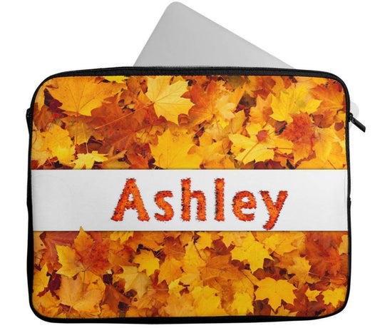 Personalised Any Name Floral Design Laptop Case Sleeve Tablet Bag 90