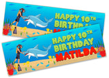 Personalised Birthday Banners Fish Design Children Kids Party Decoration 111