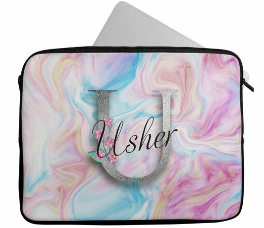 Personalised Any Name Floral Design Laptop Case Sleeve Tablet Bag Chromebook 51