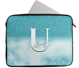 Personalised Any Name Marble Glitter Design Laptop Case Sleeve Tablet Bag 91