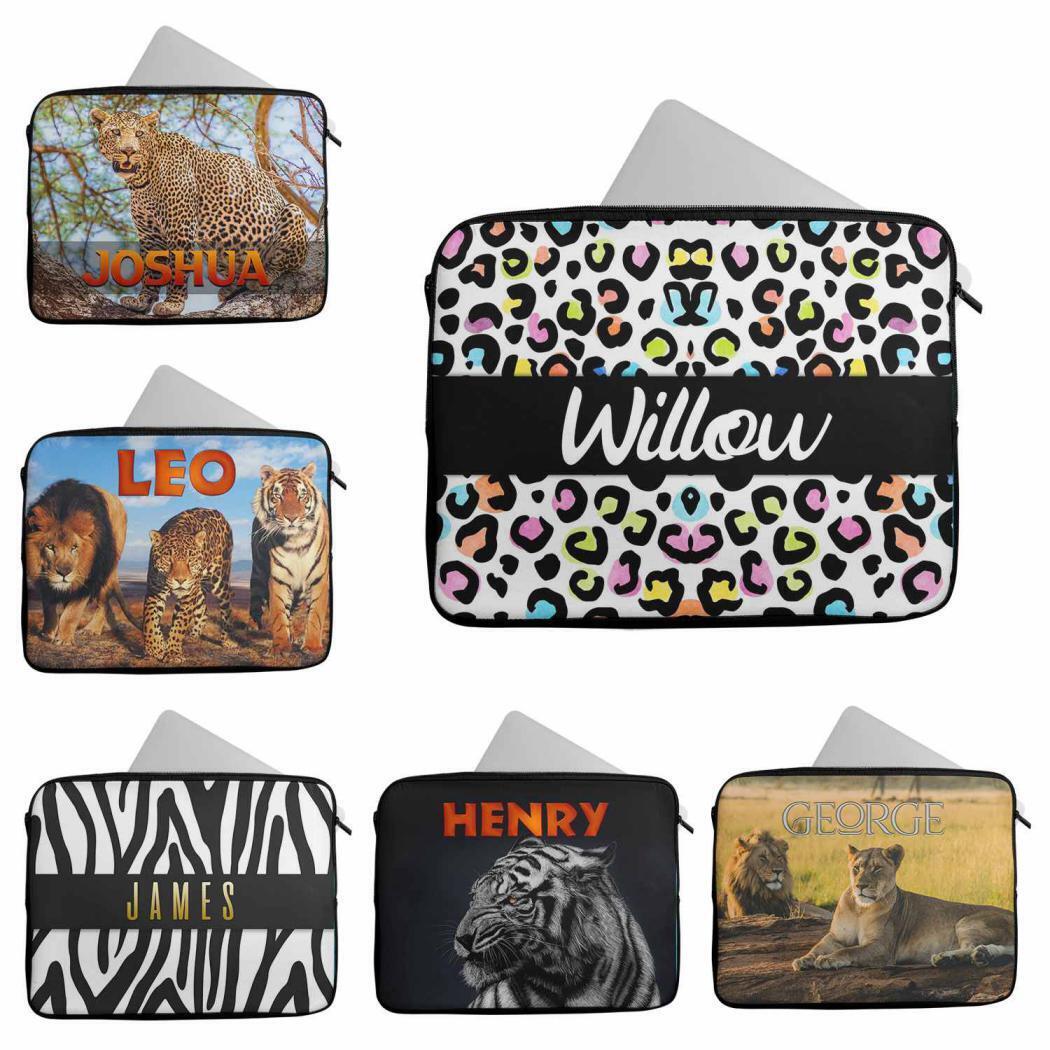 Personalised Any Name Animal Design Laptop Case Sleeve Tablet Bag 76