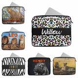 Personalised Any Name Animal Design Laptop Case Sleeve Tablet Bag 76