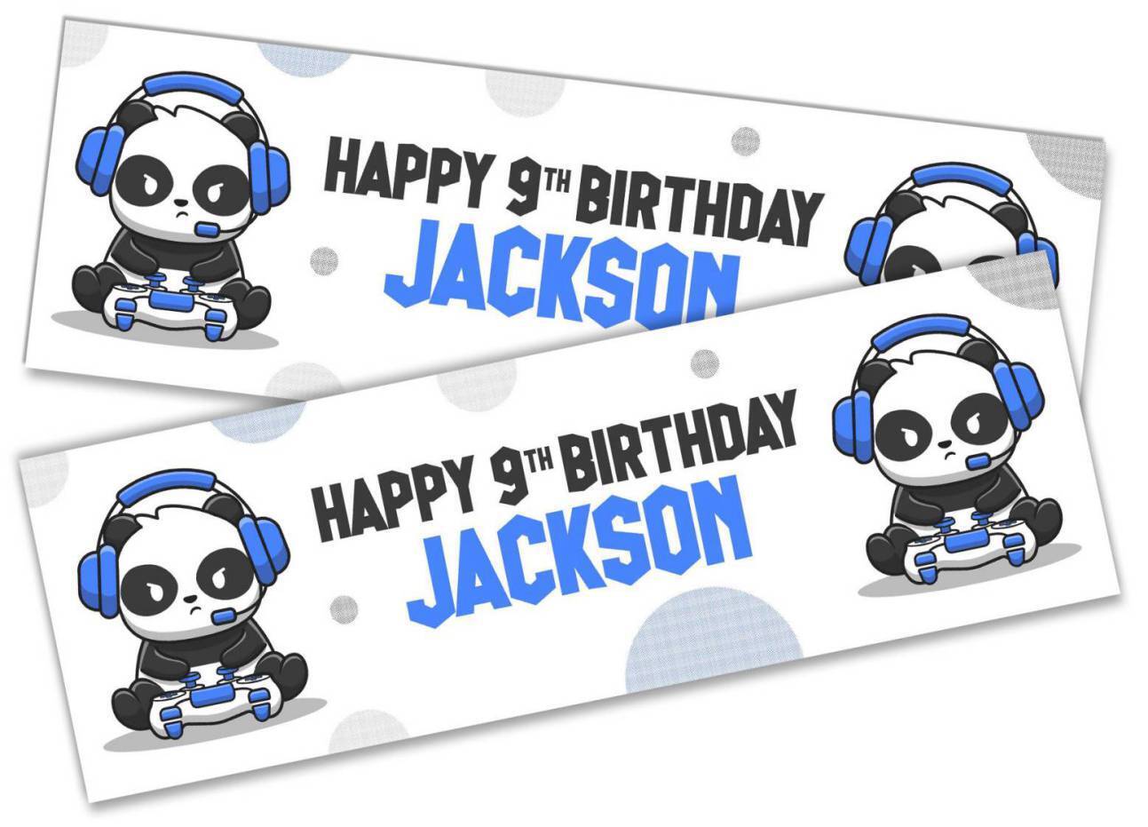 Personalised Birthday Banners Generic Design Children Kids Party Decoration 139