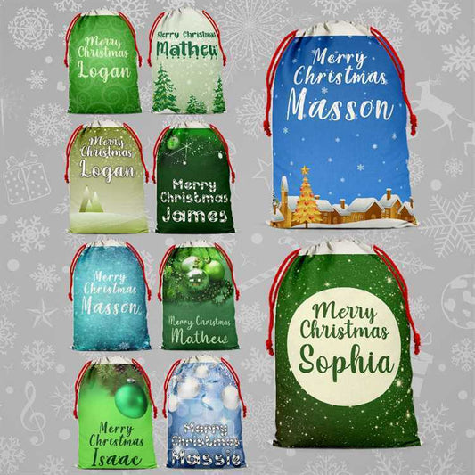 Personalised Christmas Sack Santa Bag Xmas Boy Girl Gift Stocking Bag 3