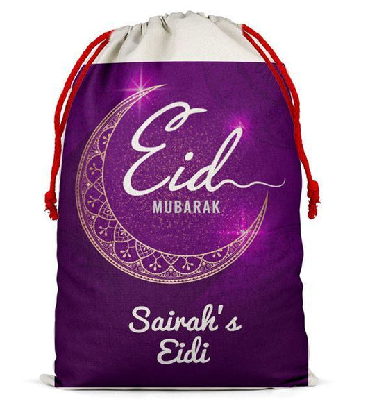 Personalised Eid Sack Bag Boy Girl eid Gift idea Stocking Bag 5
