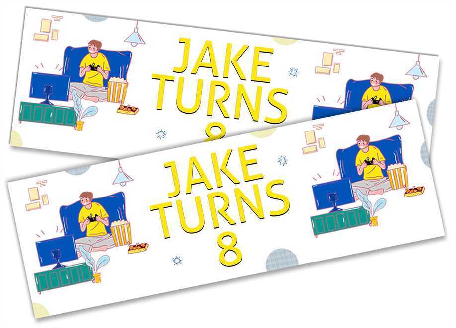 Personalised Birthday Banners Generic Design Children Kids Party Decoration 136