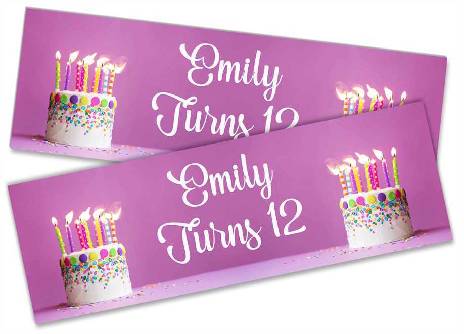 Personalised Birthday Banners Generic Design Children Kids Party Decoration 134