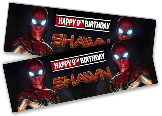 Personalised Birthday Banners Super Hero Design Children Kid Party Decoration 69