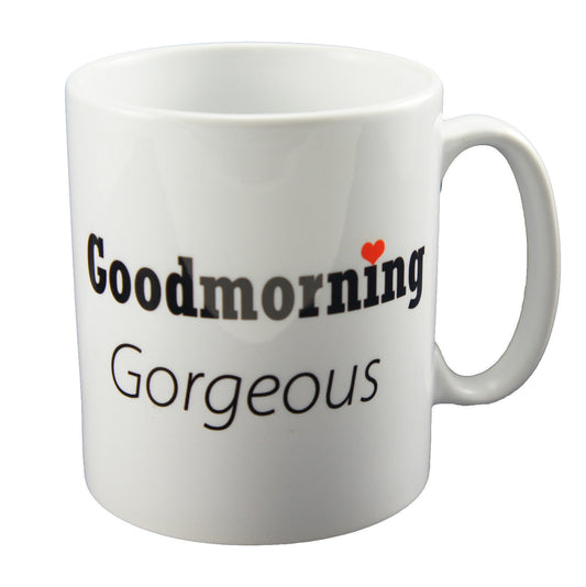 Good Morning Gorgeous & Handsome Valentine Coffee Mugs Set Valentines Day Gift