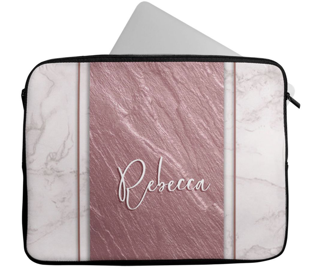 Personalised Any Name Marble Design Laptop Case Sleeve Tablet Bag 111