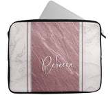 Personalised Any Name Marble Design Laptop Case Sleeve Tablet Bag 111