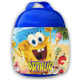 Personalised Kids Lunch Bag Any Name Spongebob Childrens Boys School Snack Box 