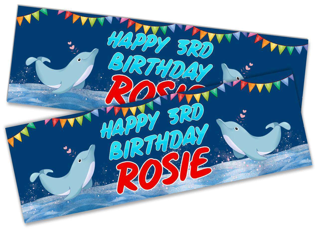 Personalised Birthday Banners Fish Design Children Kids Party Decoration 111