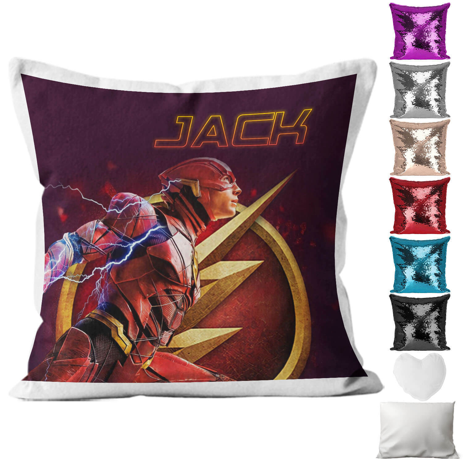 Personalised Cushion Super Hero Sequin Cushion Pillow Printed Birthday Gift 10