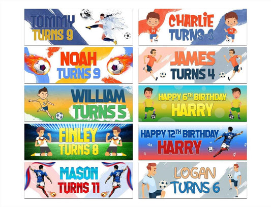 Personalised Birthday Banners Football Design Children Kids Party Decoration 59