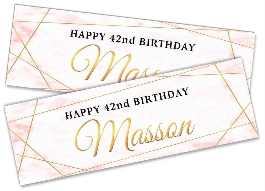 Personalised Birthday Banners Marble Design Adult Kids Party Decoration 52