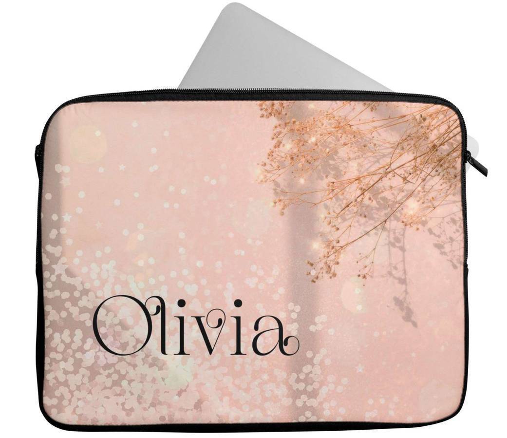 Personalised Any Name Glitter Design Laptop Case Sleeve Tablet Bag 68