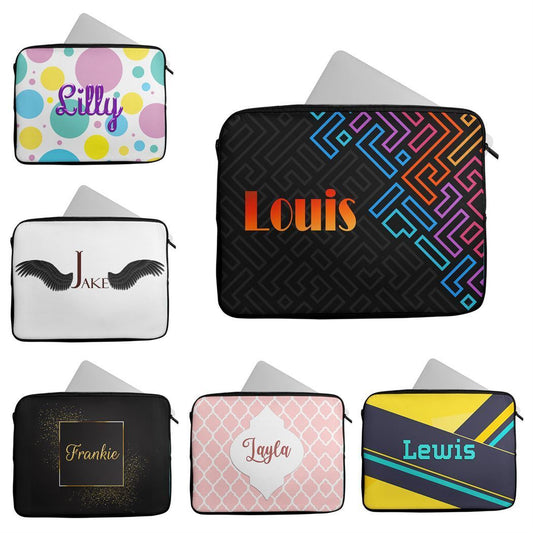Personalised Any Name Abstract Design Laptop Case Sleeve Tablet Bag 51